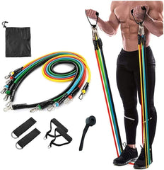 11 In 1 Natural Rubber Power Resistance Bands Exercise Belt For Home Office Outdoor Gym Equipment